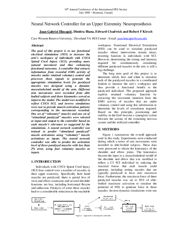 (PDF) Neural Network Controller for an Upper Extremity Neuroprosthesis ...