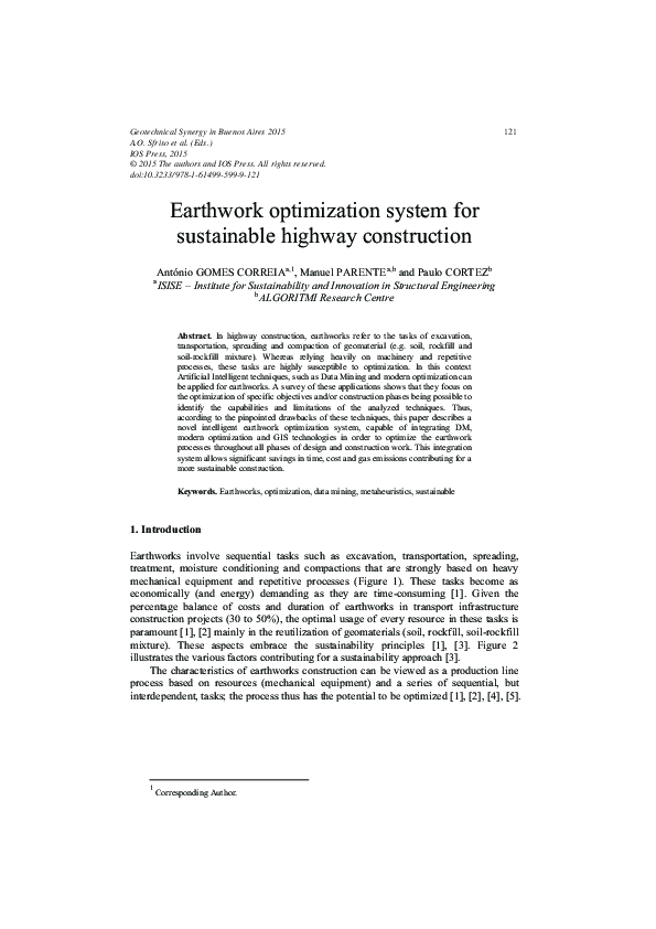 (PDF) Two-Phase Earthwork Optimization Model for Highway Construction