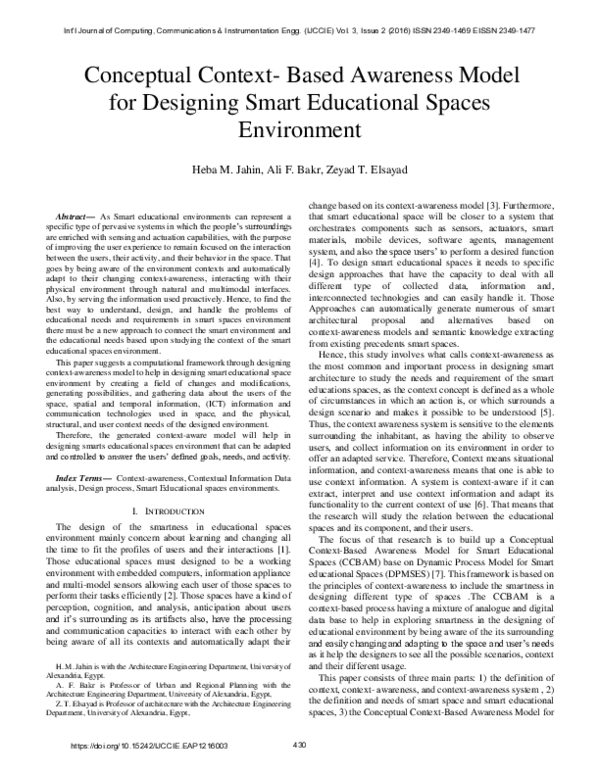 (PDF) Conceptual Context-Based Awareness Model for Designing Smart ...