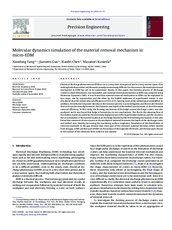 (PDF) Molecular dynamics simulation of the material removal mechanism ...