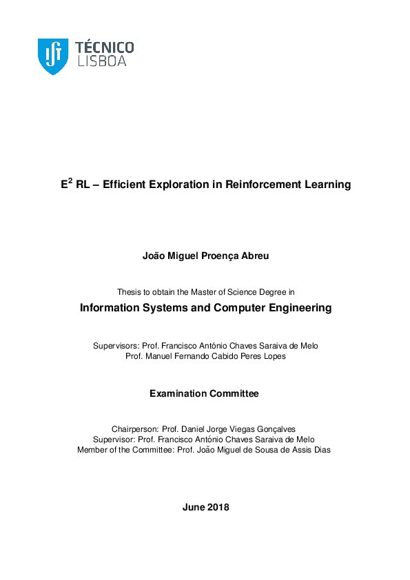 (PDF) E RL – Efficient Exploration in Reinforcement Learning