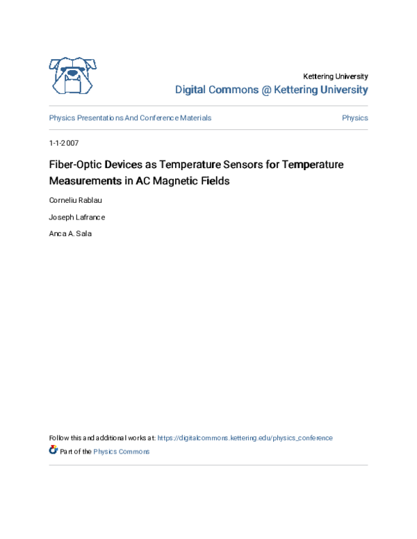 (PDF) Fiber - Optic Devices as Temperature Sensors for Temperature ...