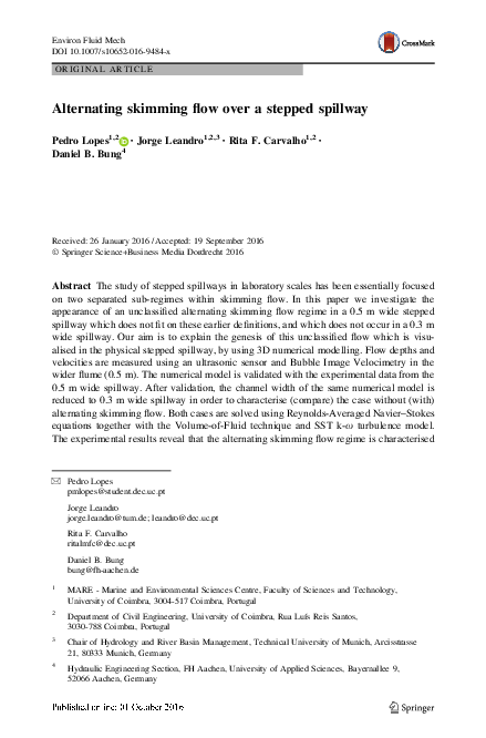 (PDF) Alternating skimming flow over a stepped spillway