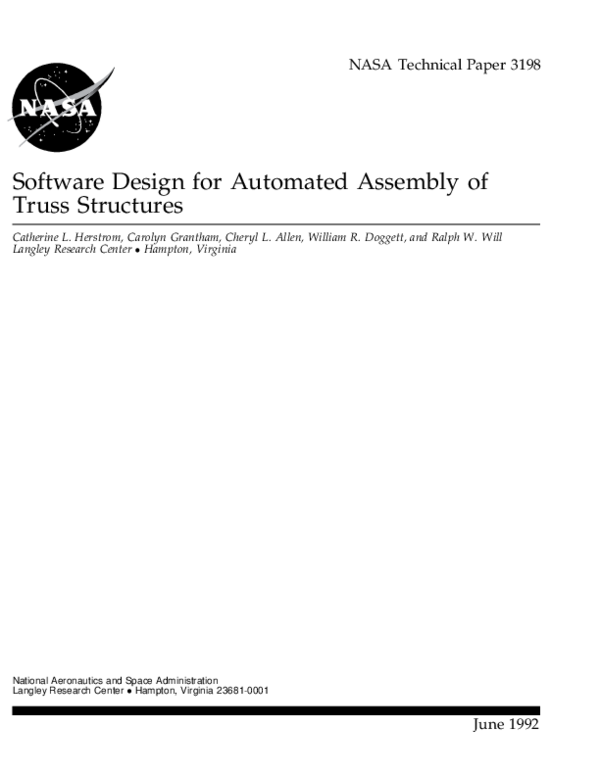 (PDF) Software Design for Automated Assembly of Truss Structures