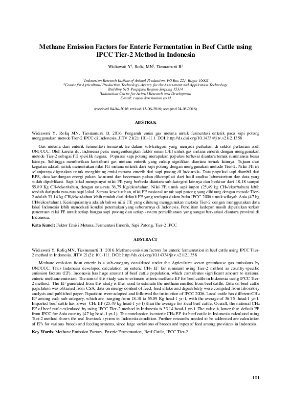 (PDF) Methane emission factors for enteric fermentation in beef cattle ...