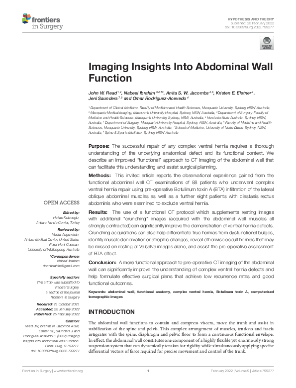 (PDF) Imaging Insights Into Abdominal Wall Function