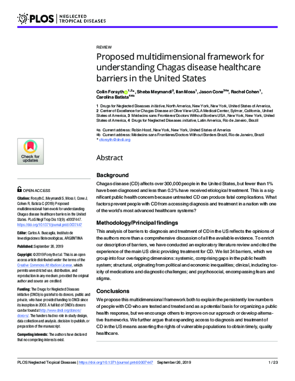 (PDF) Proposed multidimensional framework for understanding Chagas ...