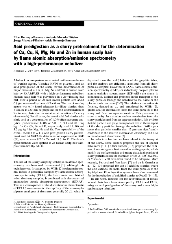 (PDF) Acid predigestion as a slurry pretreatment for the determination ...
