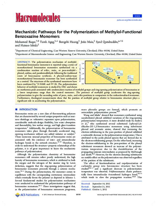 (PDF) Mechanistic Pathways for the Polymerization of Methylol ...