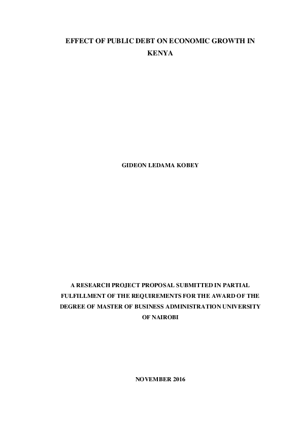 (PDF) The Effect of Public Debt on Economic Growth in Kenya