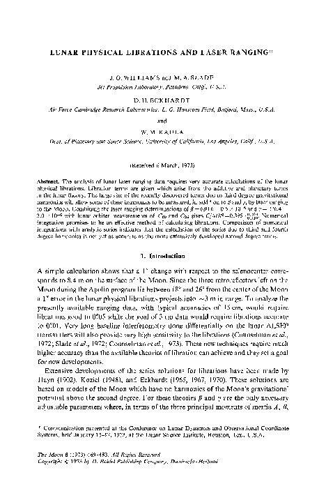 (PDF) Lunar physical librations and laser ranging