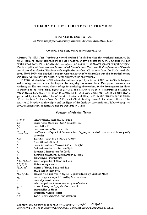 (PDF) Theory of the libration of the moon