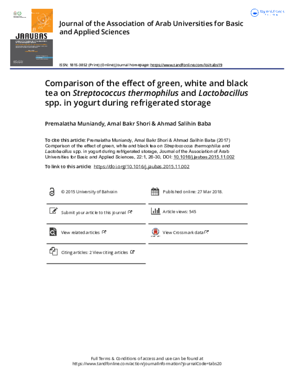 (PDF) Comparison of the effect of green, white and black tea on ...