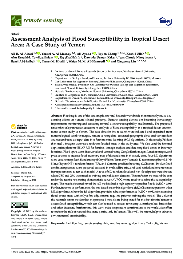 (PDF) Assessment Analysis of Flood Susceptibility in Tropical Desert ...