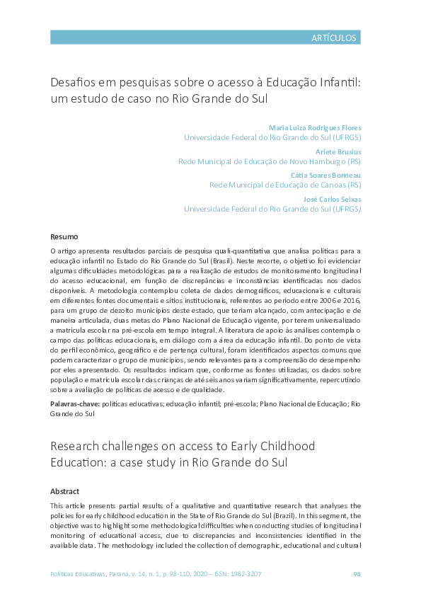 (PDF) Research challenges on access to Early childhood education : a ...