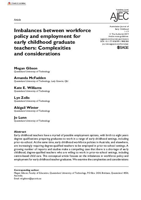 (PDF) Imbalances between workforce policy and employment for early ...