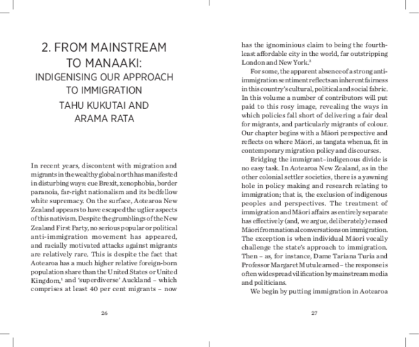 (PDF) From Mainstream to Manaaki: Indigenising Our Approach to Immigration