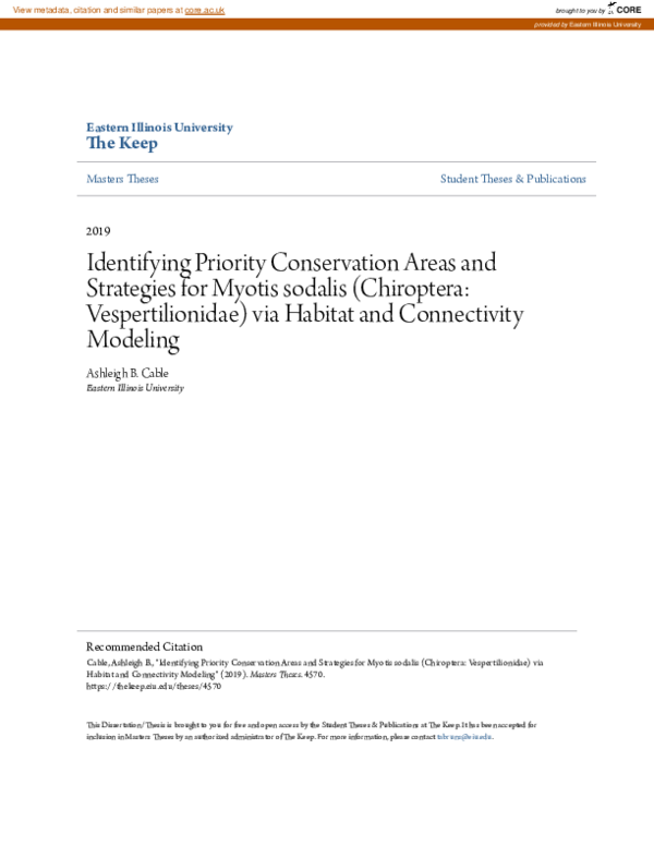 (PDF) Identifying Priority Conservation Areas and Strategies for Myotis ...