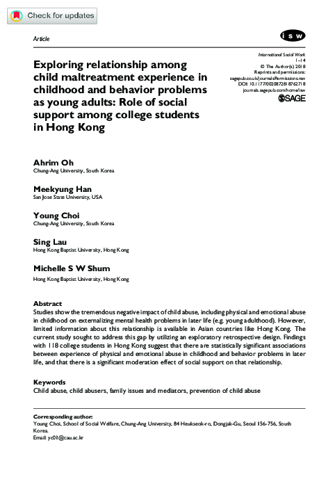 (PDF) Exploring relationship among child maltreatment experience in ...