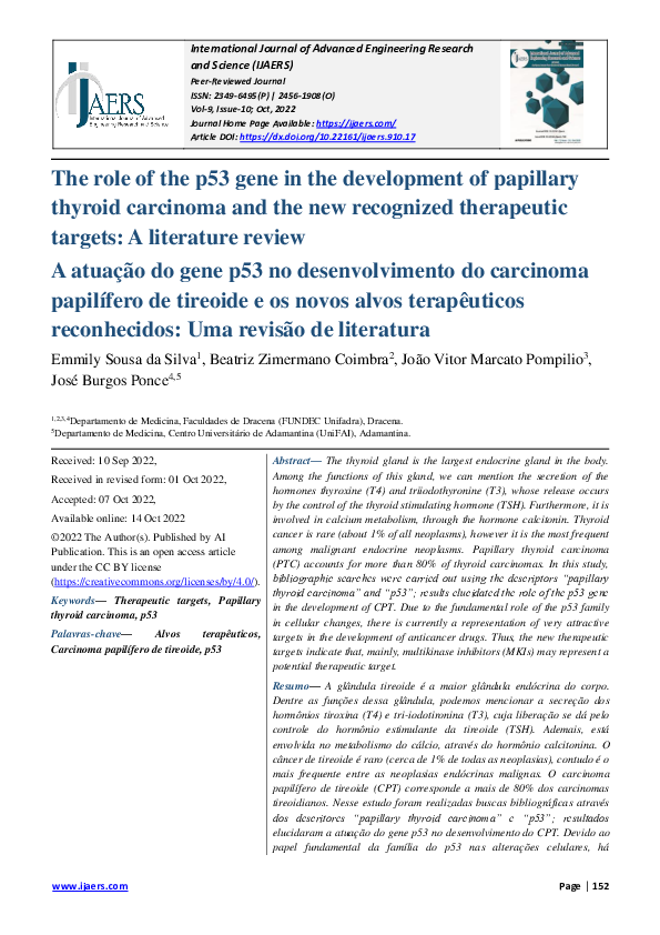 (PDF) The role of the p53 gene in the development of papillary thyroid ...