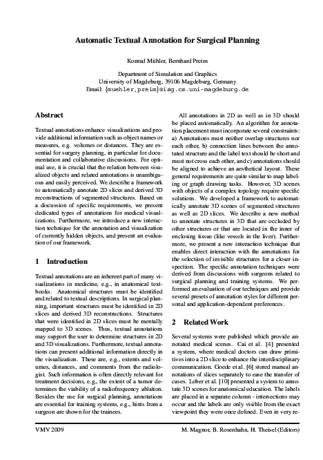 (PDF) Automatic Textual Annotation for Surgical Planning
