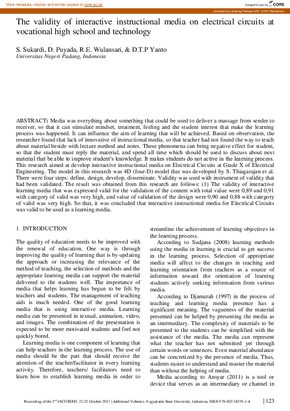 (PDF) The validity of interactive instructional media on electrical ...