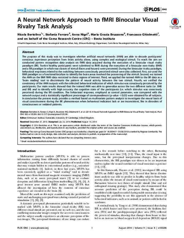 (PDF) Decoding Conscious Perception via fMRI and ANN