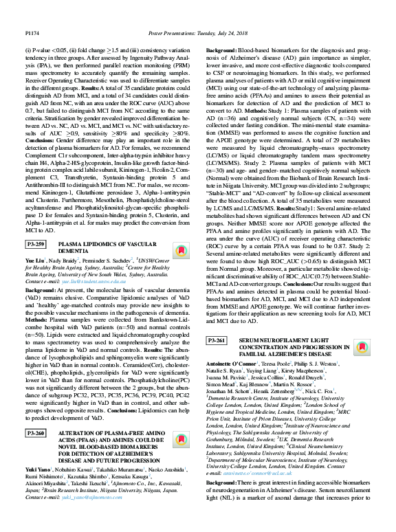 (PDF) Alteration of Plasma-Free Amino Acids (Pfaas) and Amines Could Be ...