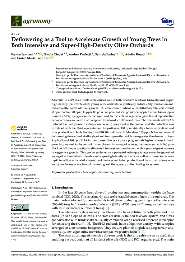 (PDF) Deflowering as a Tool to Accelerate Growth of Young Trees in Both ...