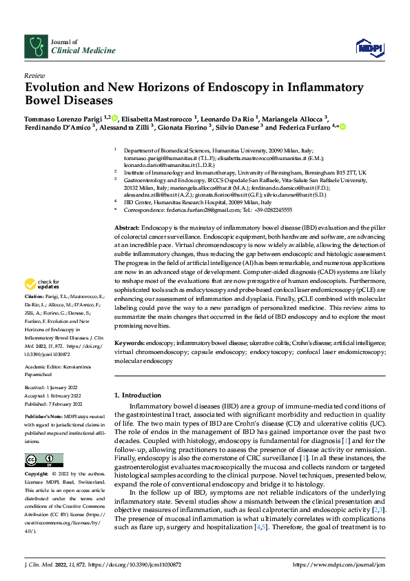(PDF) Evolution and New Horizons of Endoscopy in Inflammatory Bowel ...