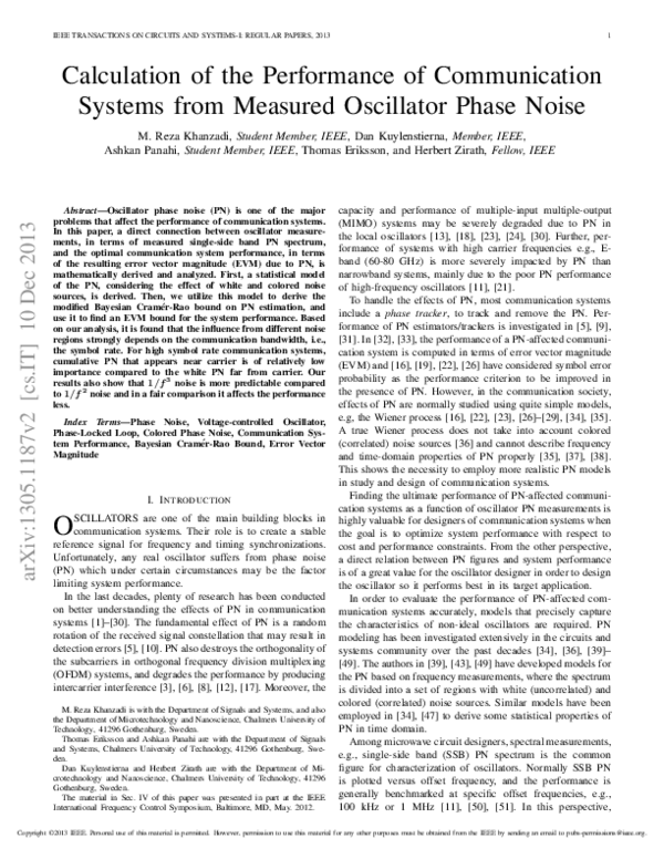 (PDF) Calculation of the Performance of Communication Systems From ...