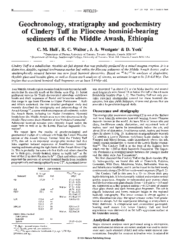 (PDF) Geochronology, stratigraphy and geochemistry of Cindery Tuff in ...