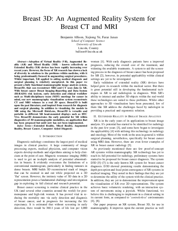 (PDF) Breast3D: An Augmented Reality System for Breast CT and MRI