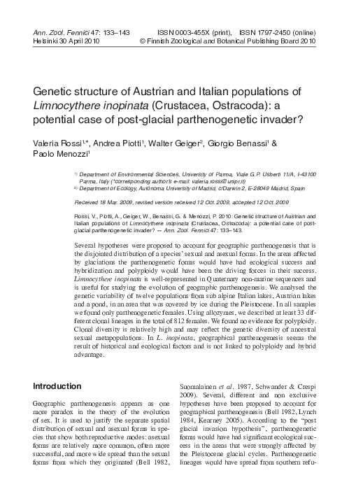 (PDF) Genetic Structure of Austrian and Italian Populations ...