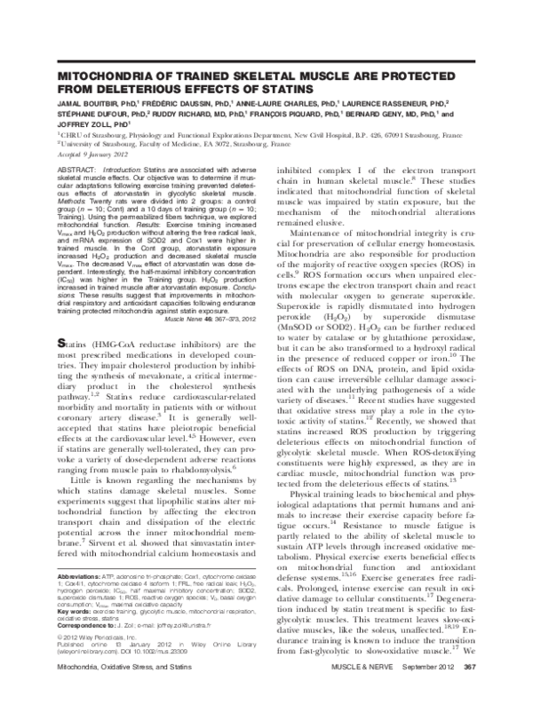 (PDF) Mitochondria of trained skeletal muscle are protected from ...