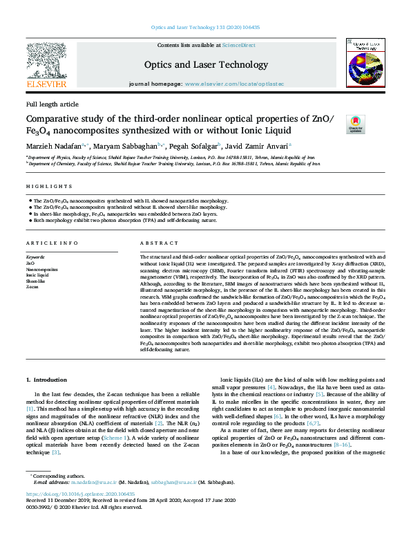 (PDF) Comparative study of the third-order nonlinear optical properties ...