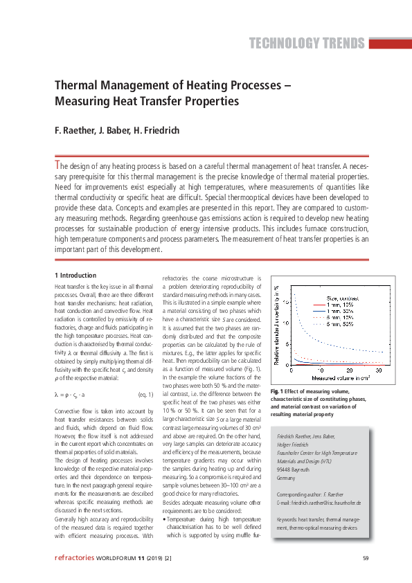 (PDF) Thermal Management of Heating Processes – Measuring Heat Transfer ...