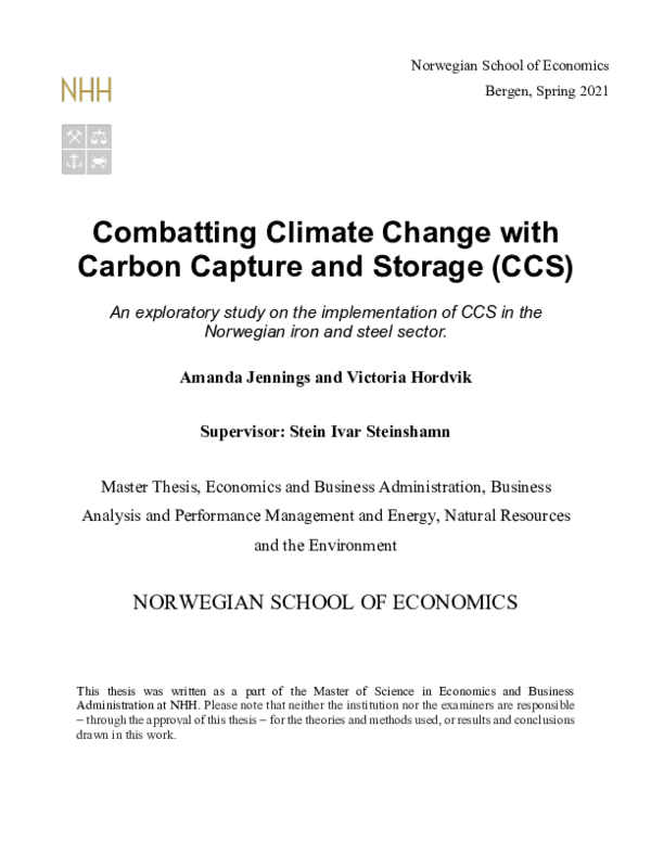 (PDF) Combatting Climate Change with Carbon Capture and Storage (CCS ...