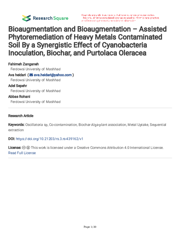 (PDF) Bioaugmentation and Bioaugmentation – Assisted Phytoremediation ...