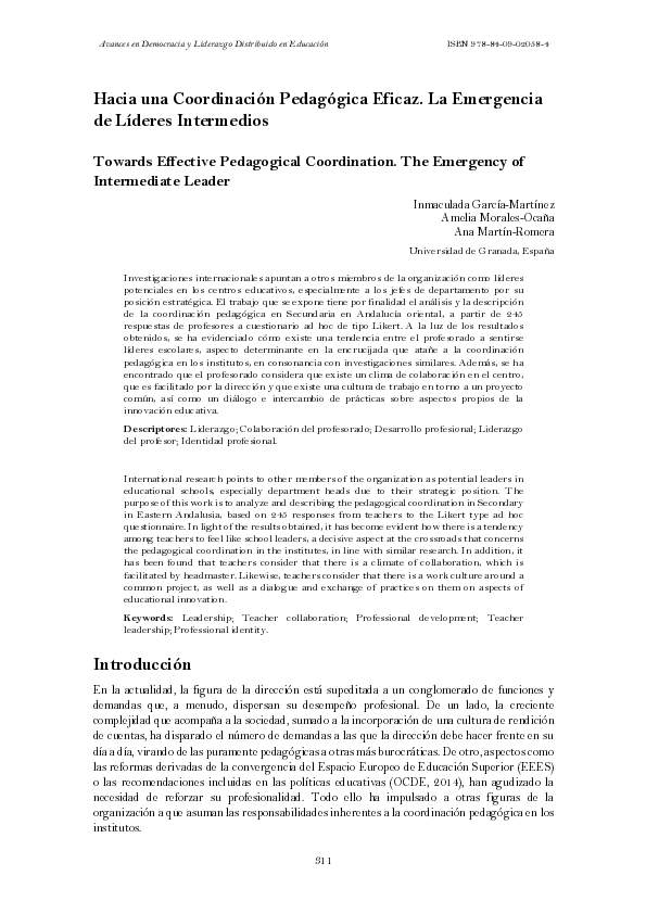 (PDF) Towards effective pedagogical coordination. The emergency of ...
