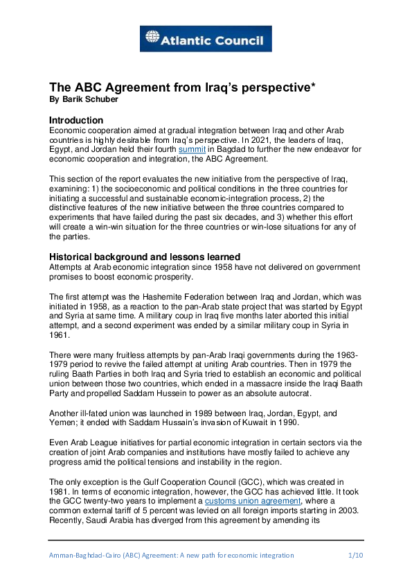 (PDF) The ABC Agreement from Iraq's perspective