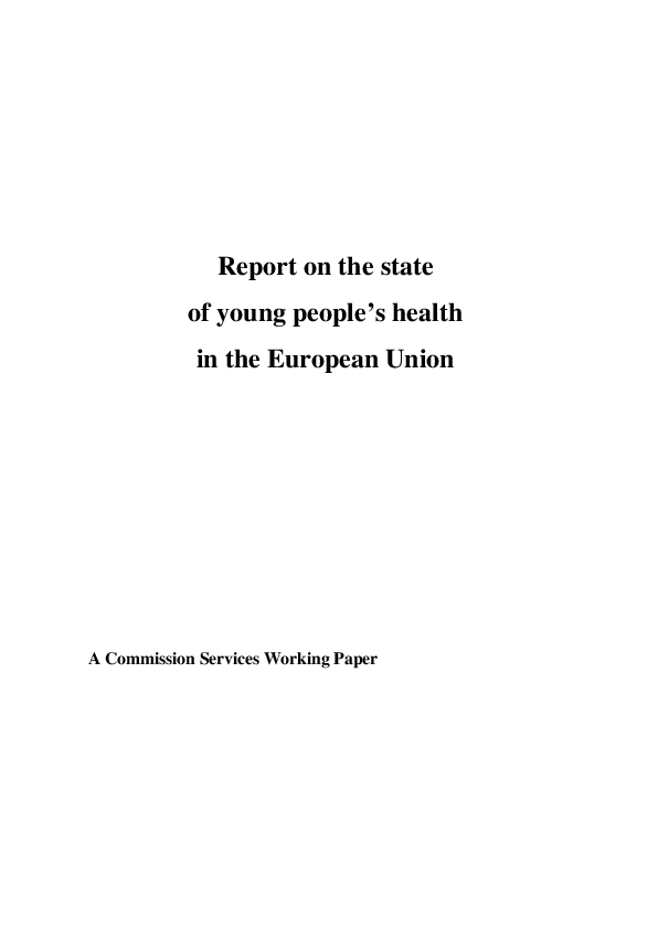 (PDF) Report on the state of young people's health in the European Union