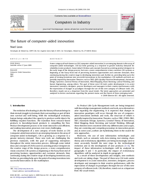 (PDF) The future of computer-aided innovation
