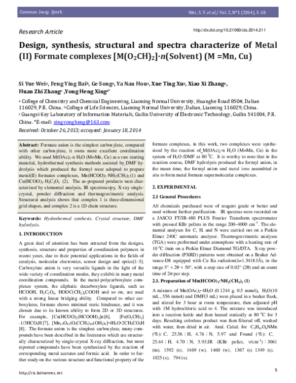 (PDF) Design, synthesis, structural, and spectra characterize of Metal ...