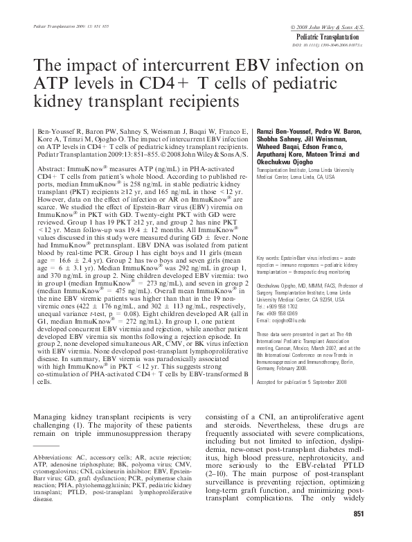 (PDF) The impact of intercurrent EBV infection on ATP levels in CD4+ T ...