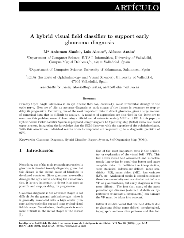 (PDF) A hybrid visual field classifier to support early glaucoma diagnosis
