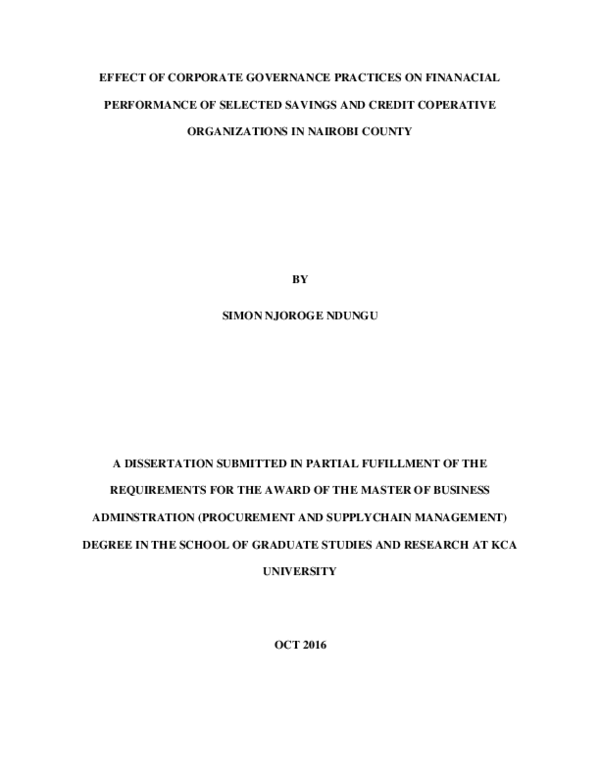 (PDF) Effect Of Corporate Governance Practices On Financial Performance ...