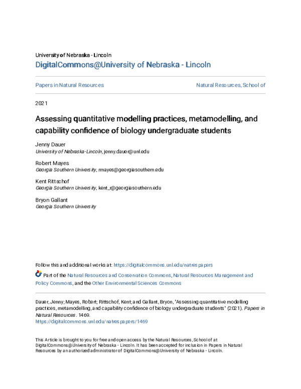 (PDF) Assessing quantitative modelling practices, metamodelling, and ...