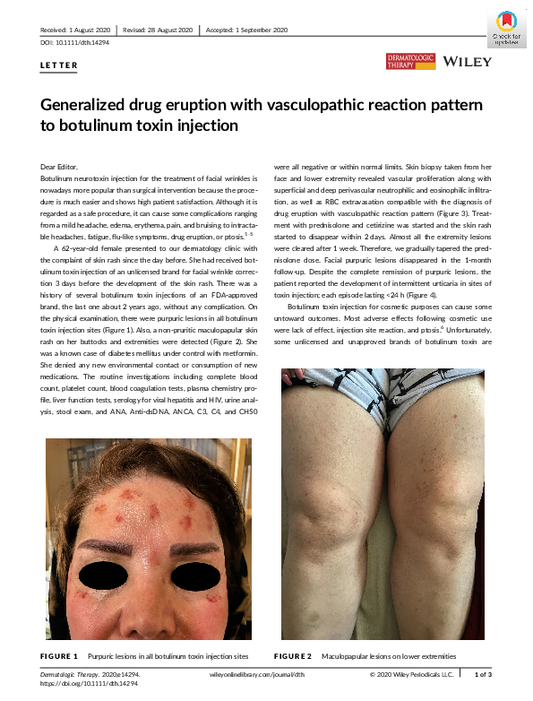 (PDF) Generalized drug eruption with vasculopathic reaction pattern to ...
