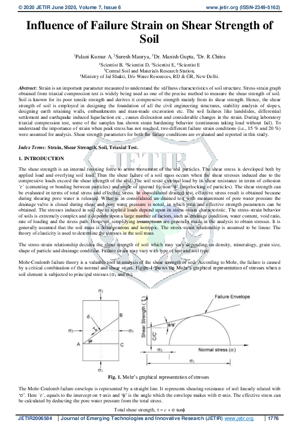 (PDF) Influence of Failure Strain on Shear Strength of Soil